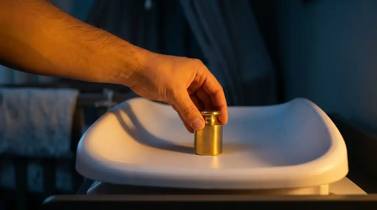 How to calibrate a baby scale — placing a calibration weight in the tray